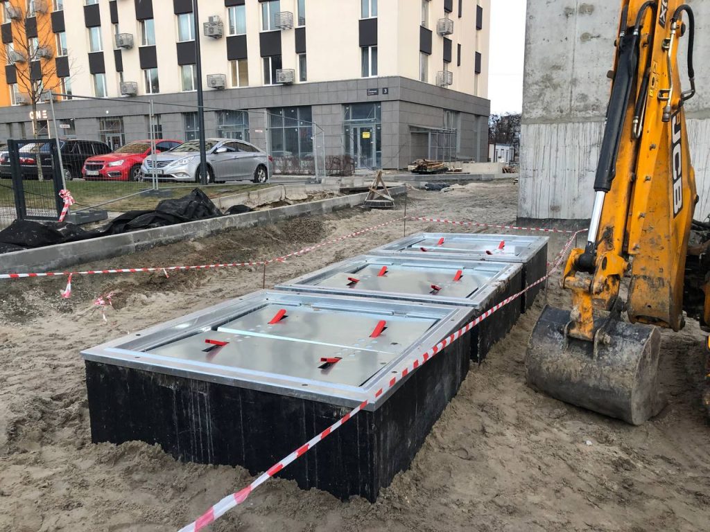 Установка подземных мусорных контейнеров Світло парк
